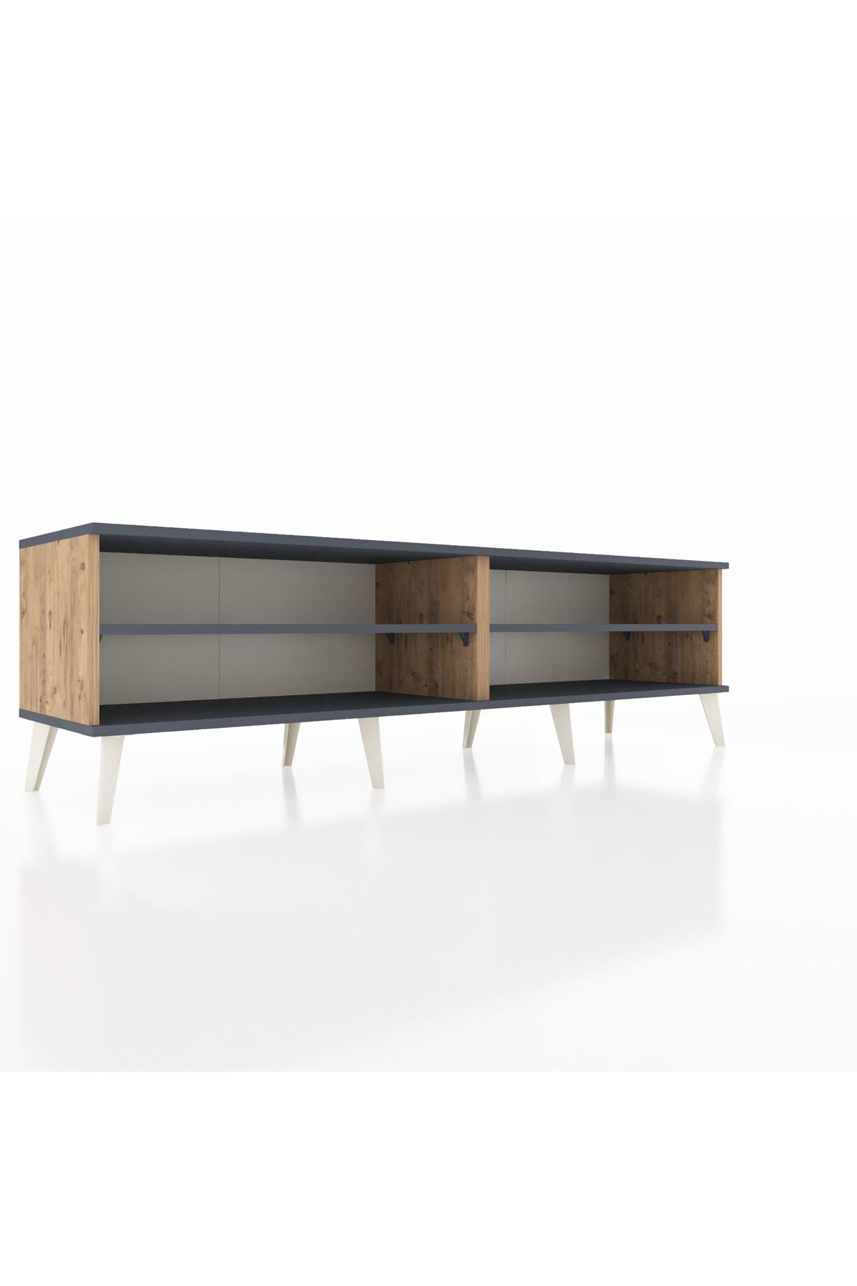 Hyperion TV Ünitesi 2 Raflı  176x44x51 Çam-Antrasit/Antrasit