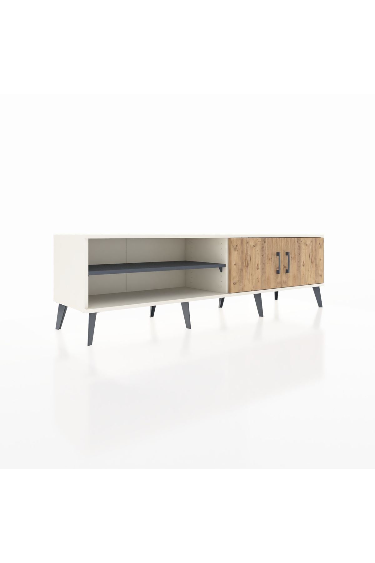 Hyperion TV Ünitesi 2 Raflı 2 Kapaklı 176x44x51 Aytaşı-Çam/Antrasit