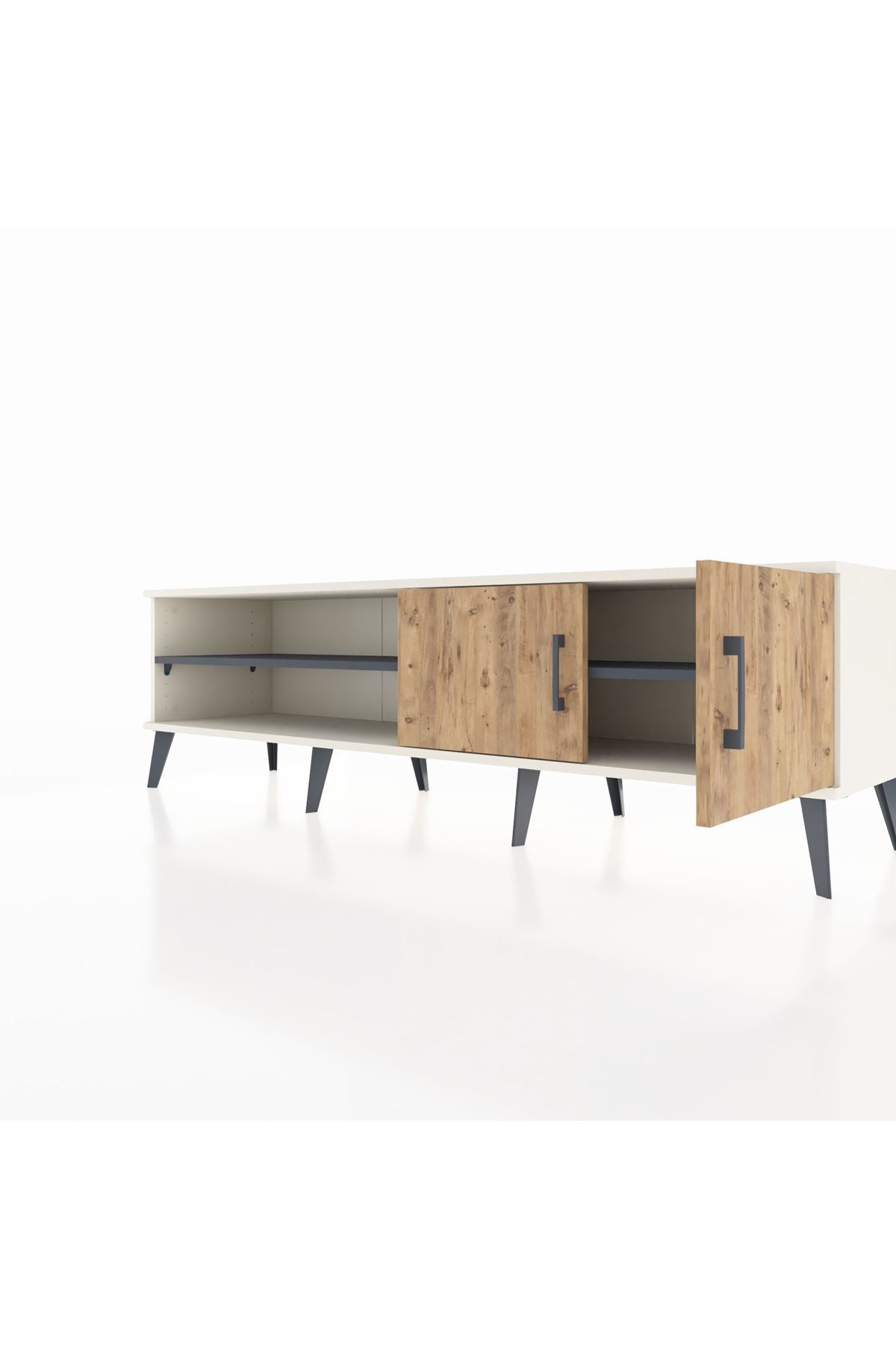 Hyperion TV Ünitesi 2 Raflı 2 Kapaklı 176x44x51 Aytaşı-Çam/Antrasit