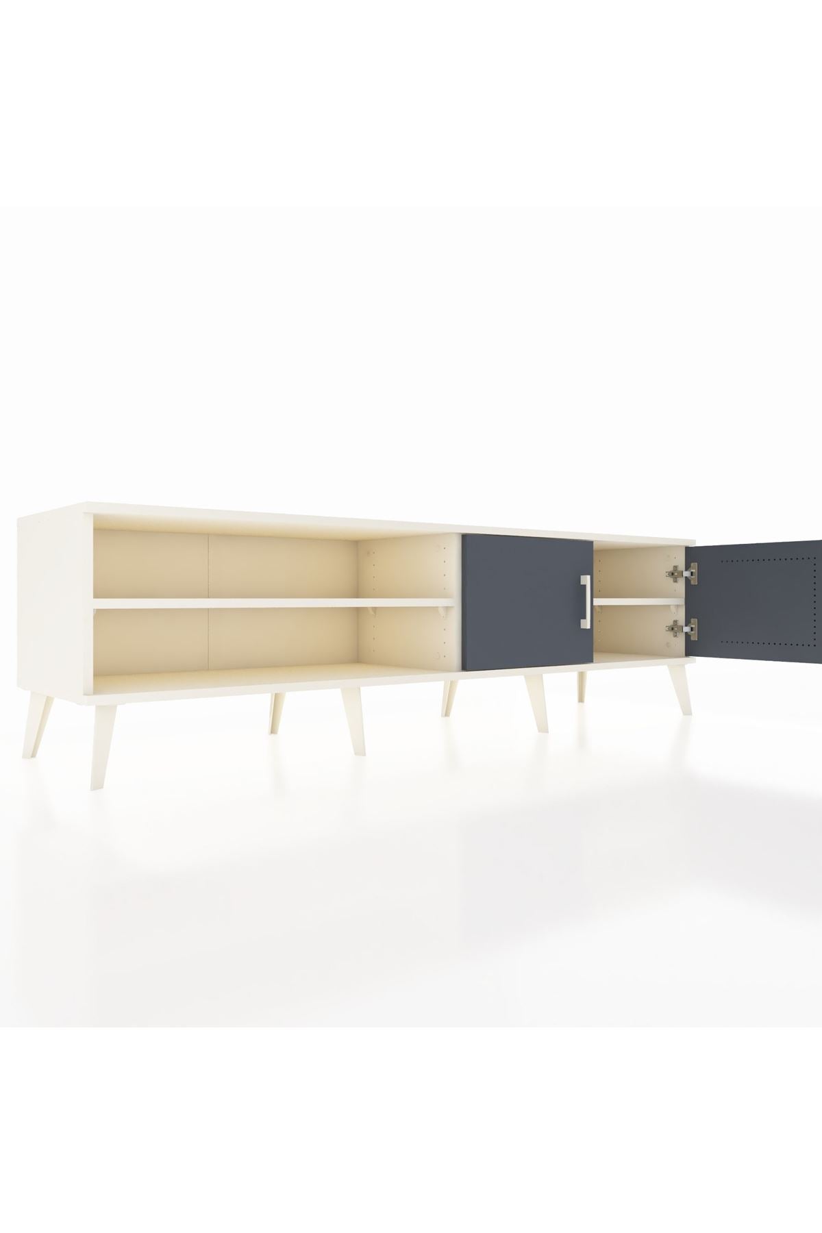 Hyperion TV Ünitesi 2 Raflı 2 Kapaklı 176x44x51 Aytaşı-Antrasit/Aytaşı