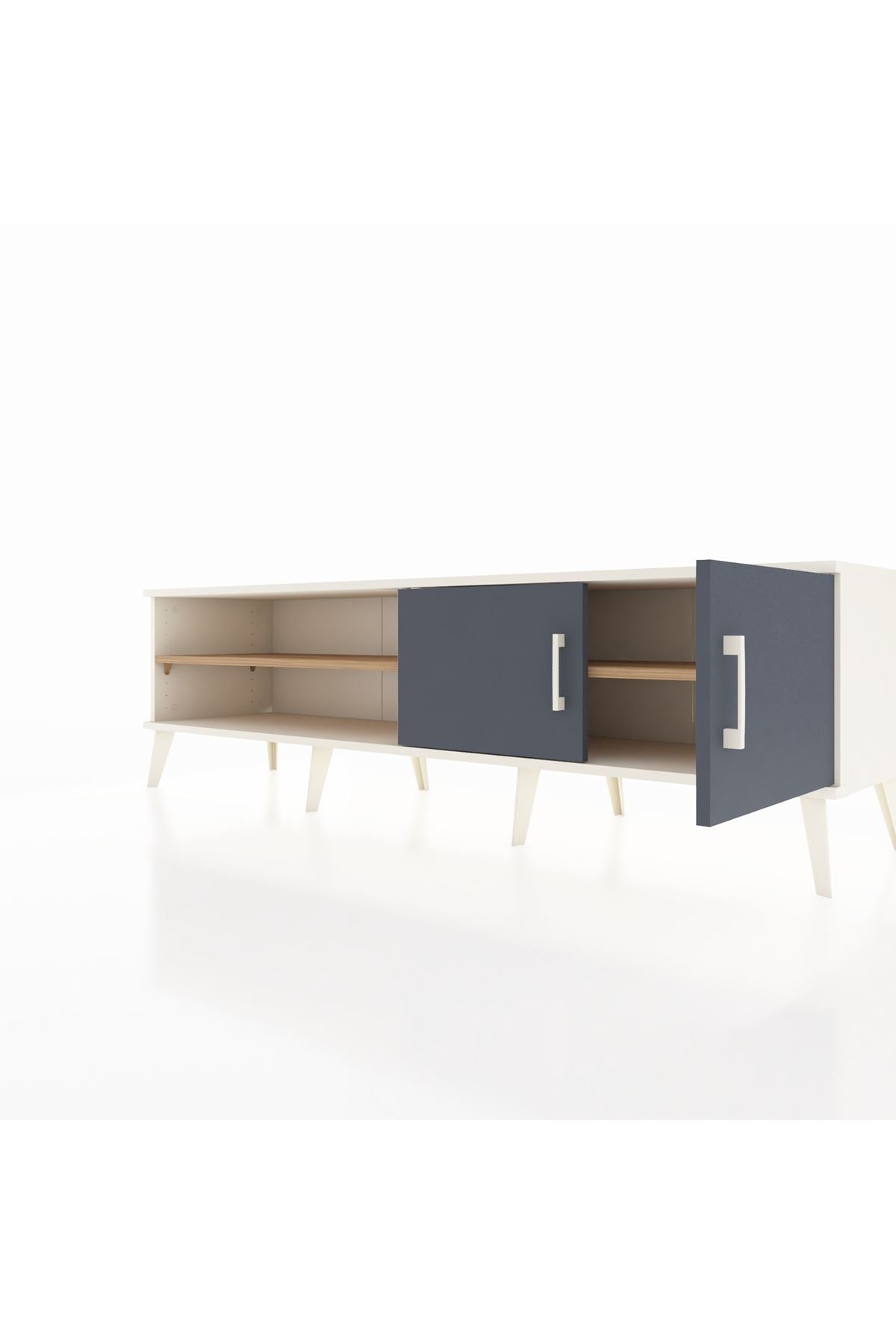 Hyperion TV Ünitesi 2 Raflı 2 Kapaklı 176x44x51 Aytaşı-Antrasit/Çam