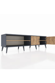 Hyperion TV Ünitesi 2 Raflı 2 Kapaklı 176x44x51 Antrasit-Çam/Çam