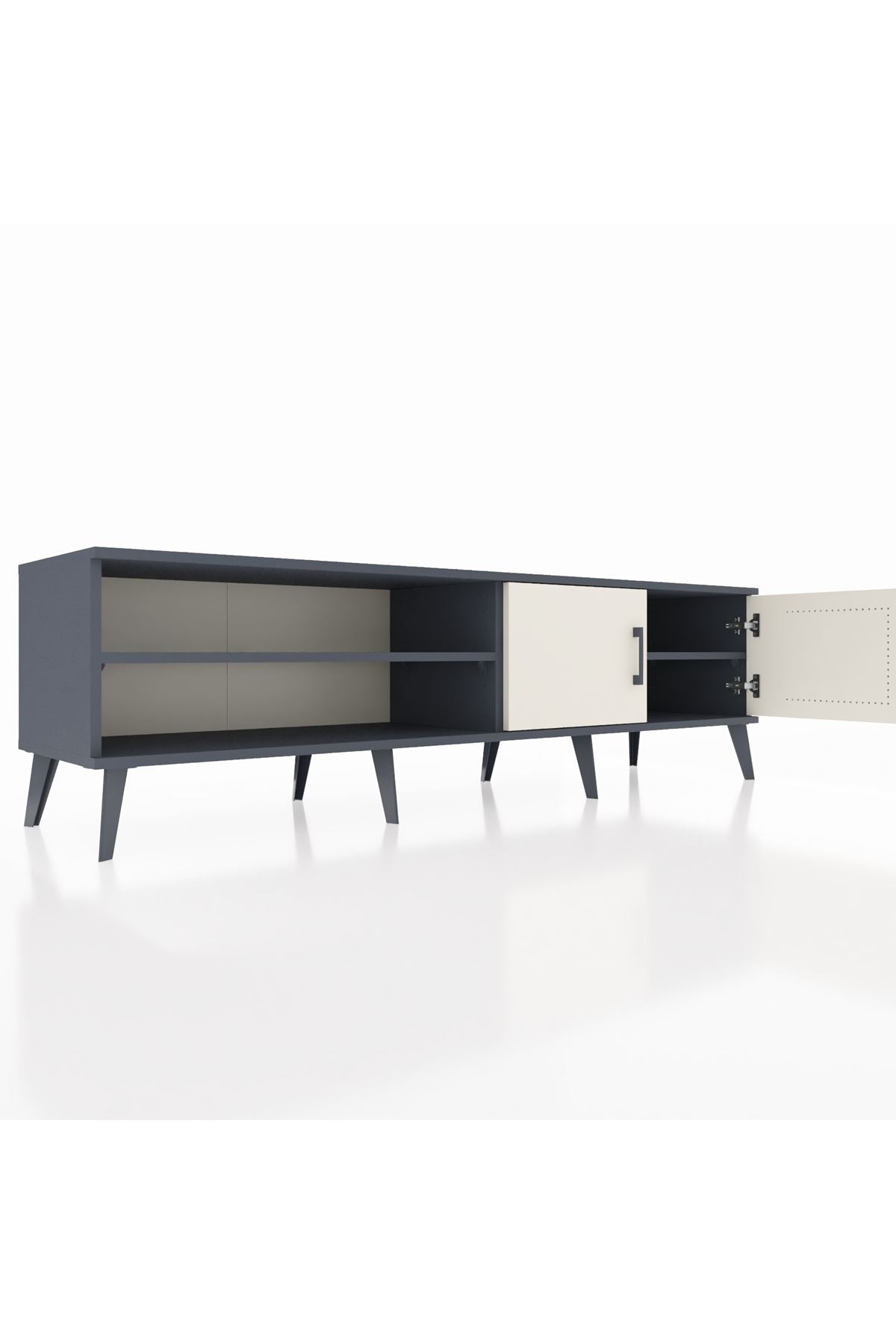 Hyperion TV Ünitesi 2 Raflı 2 Kapaklı 176x44x51 Antrasit-Aytaşı/Antrasit