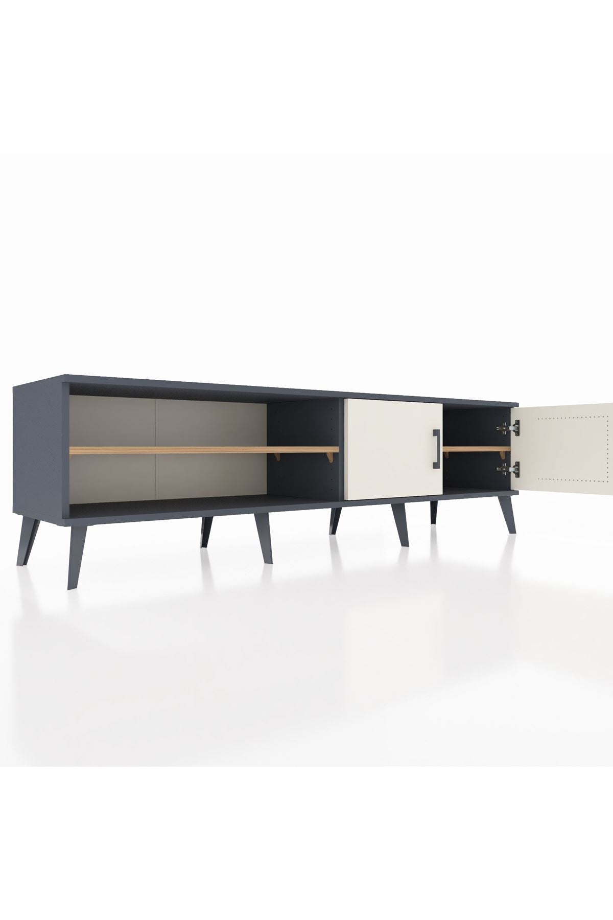 Hyperion TV Ünitesi 2 Raflı 2 Kapaklı 176x44x51 Antrasit-Aytaşı/Çam