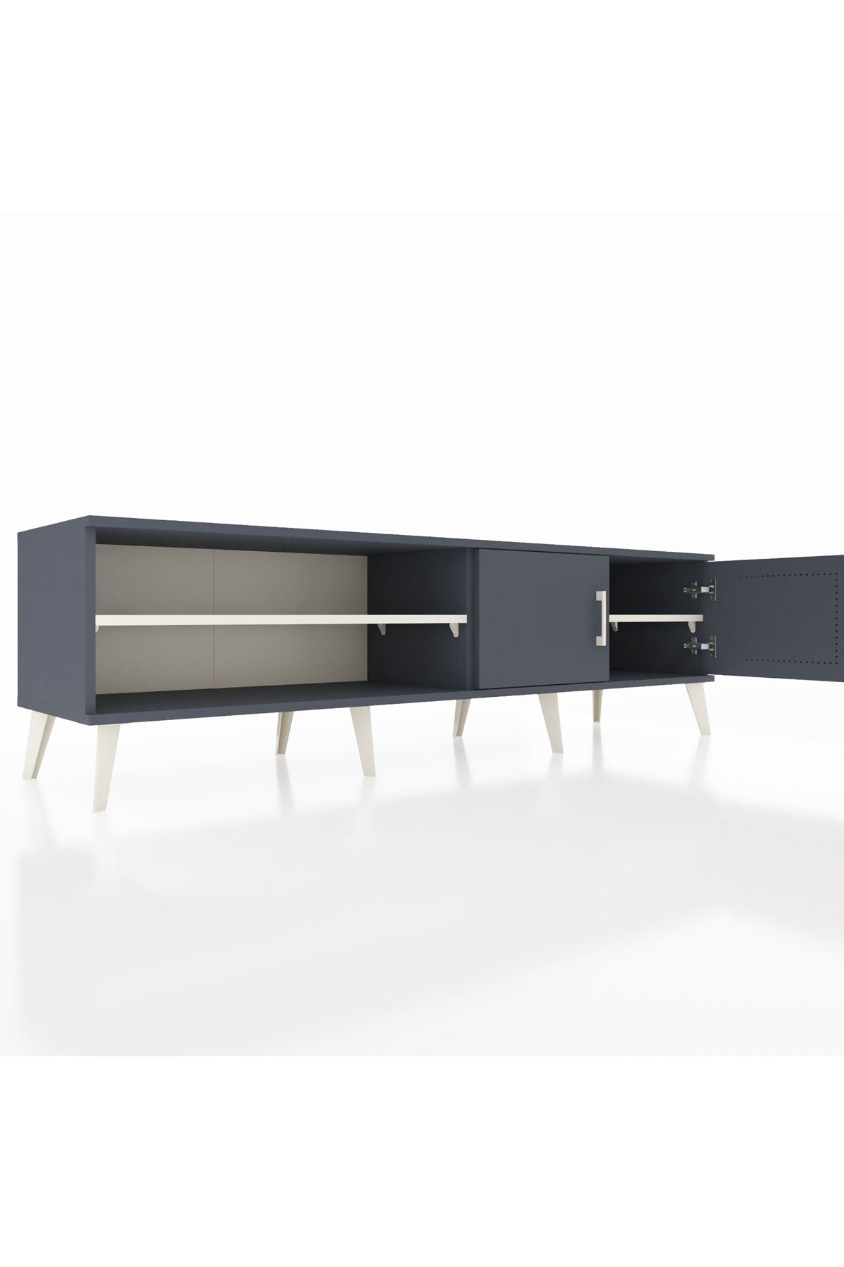 Hyperion TV Ünitesi 2 Raflı 2 Kapaklı 176x44x51 Antrasit-Antrasit/Aytaşı