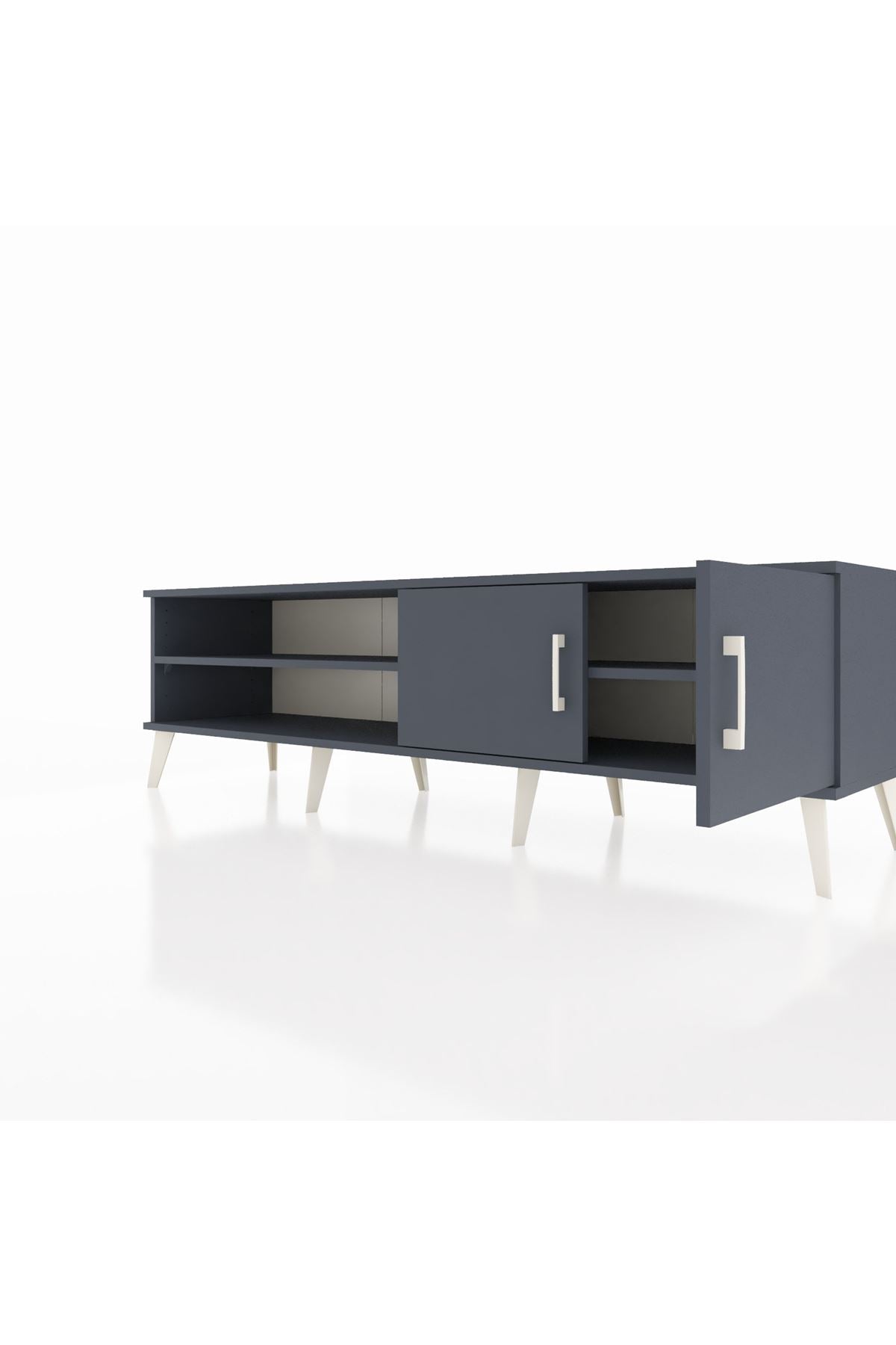 Hyperion TV Ünitesi 2 Raflı 2 Kapaklı 176x44x51 Antrasit-Antrasit/Antrasit