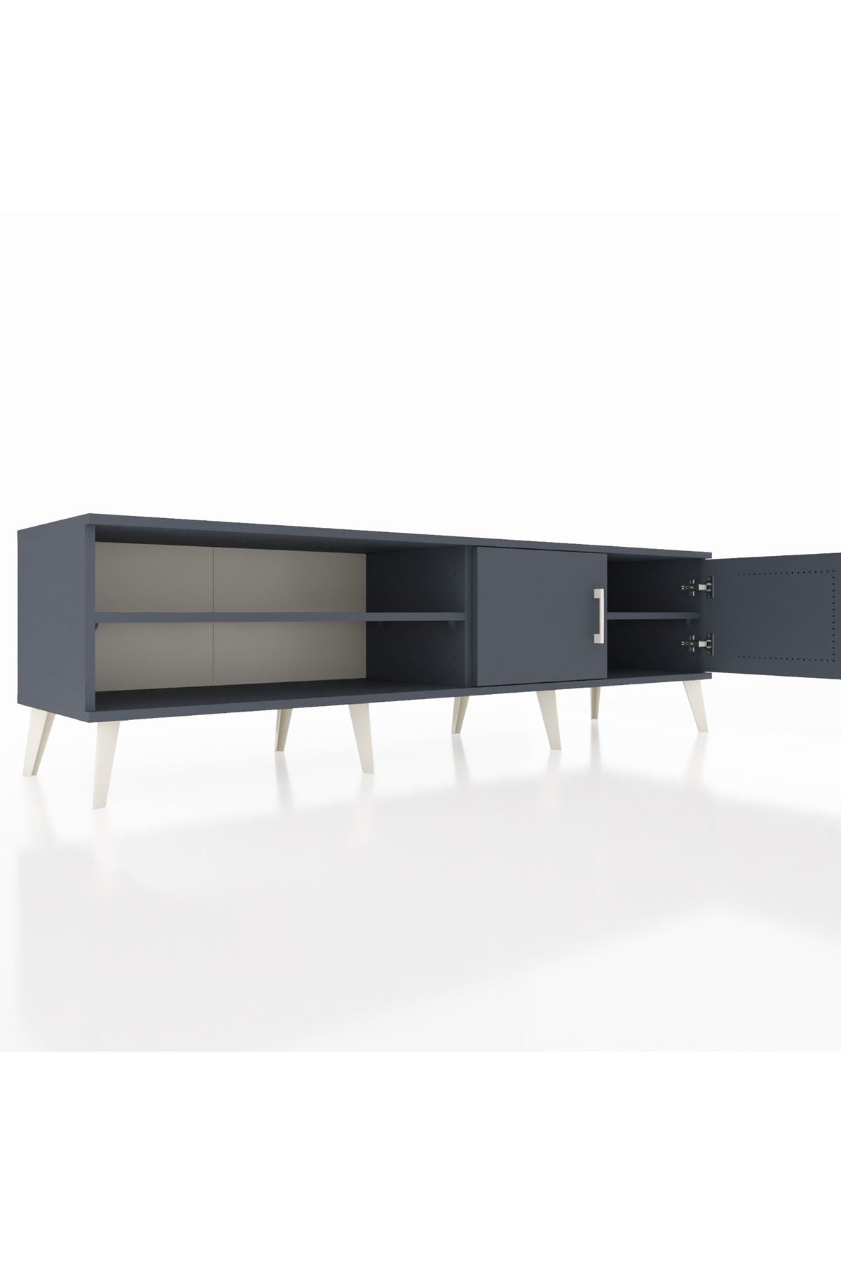 Hyperion TV Ünitesi 2 Raflı 2 Kapaklı 176x44x51 Antrasit-Antrasit/Antrasit