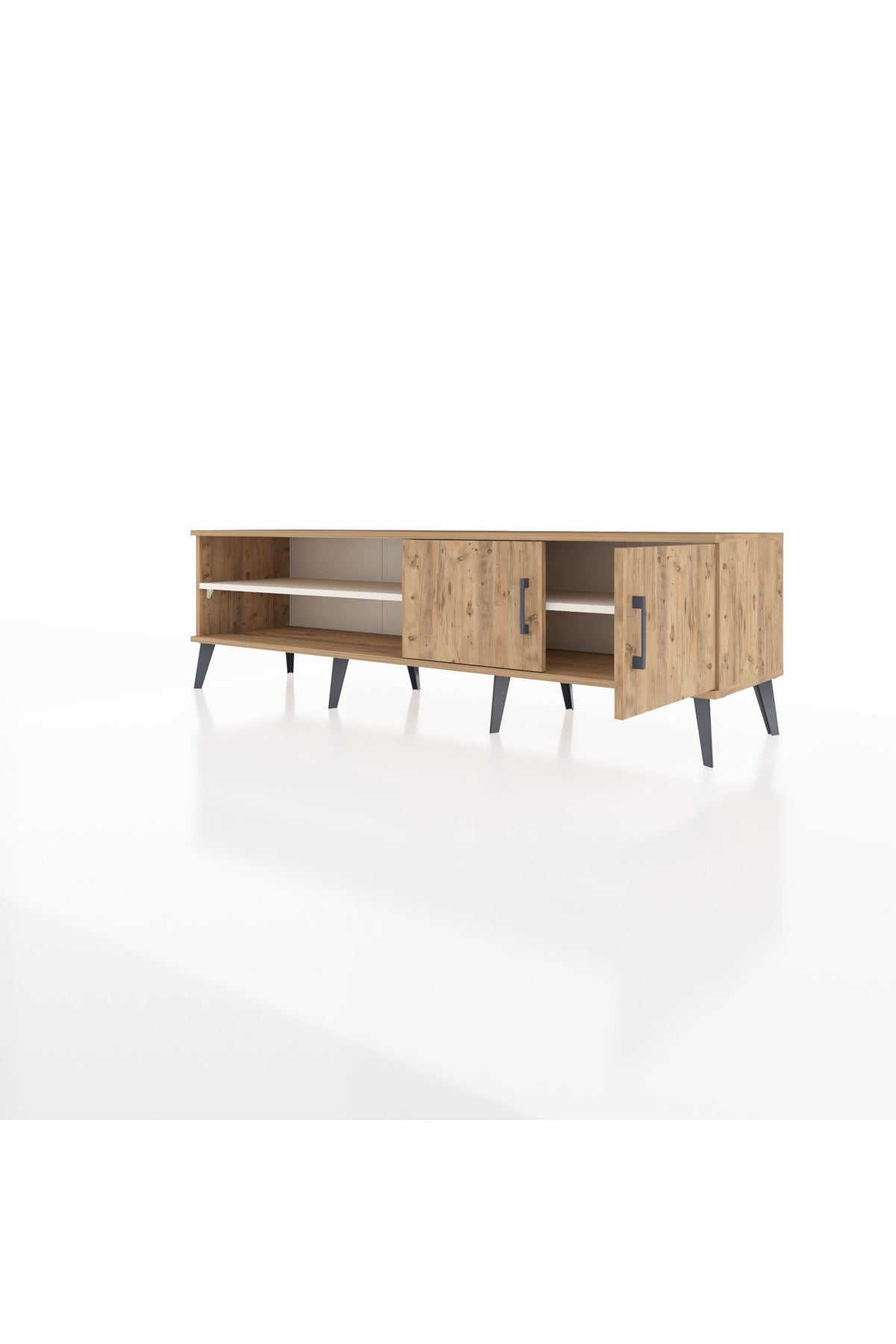 Hyperion TV Ünitesi 2 Raflı 2 Kapaklı 176x44x51 Çam-Çam/Aytaşı