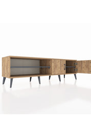 Hyperion TV Ünitesi 2 Raflı 2 Kapaklı 176x44x51 Çam-Çam/Antrasit