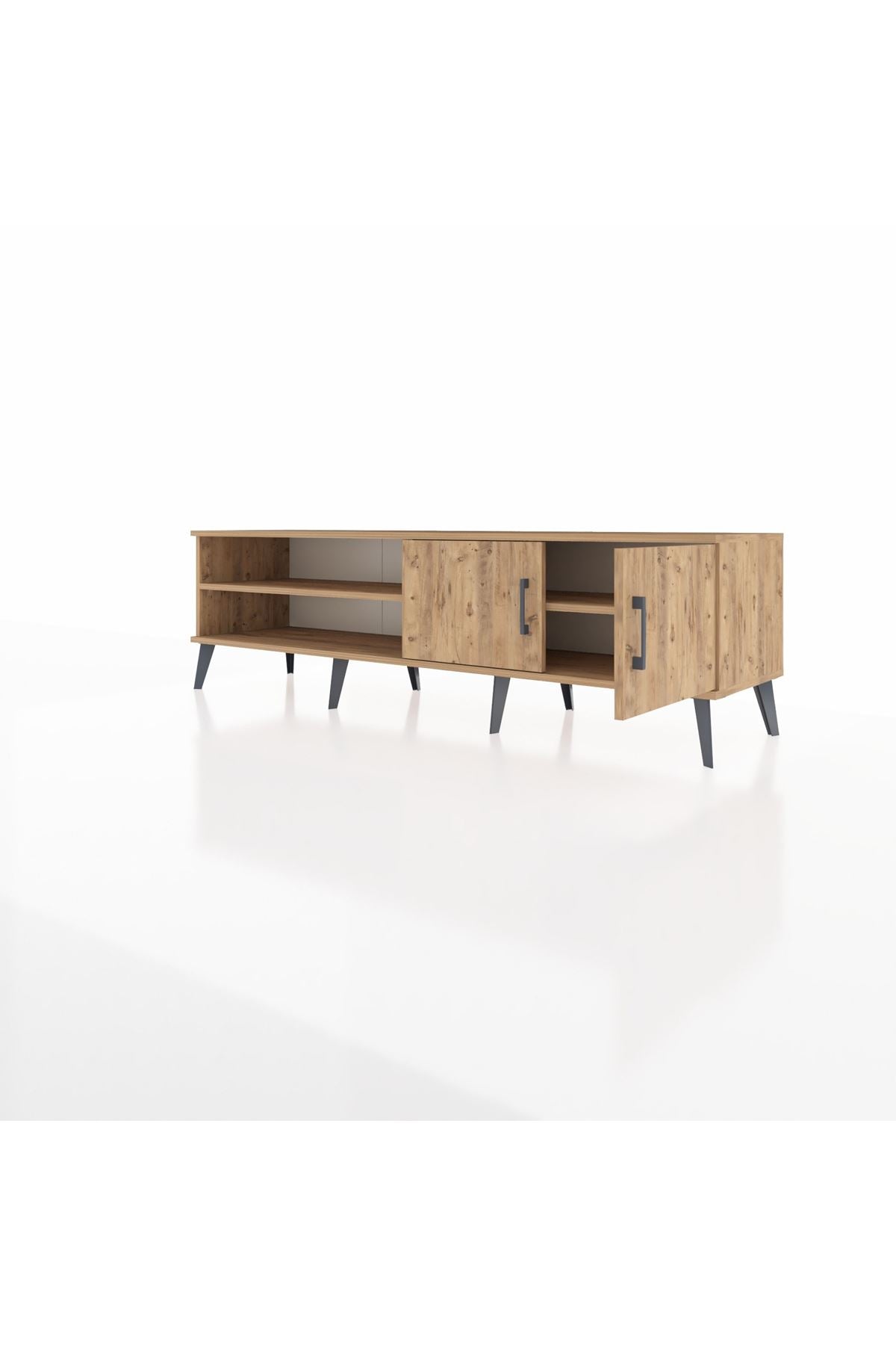 Hyperion TV Ünitesi 2 Raflı 2 Kapaklı 176x44x51 Çam-Çam/Çam