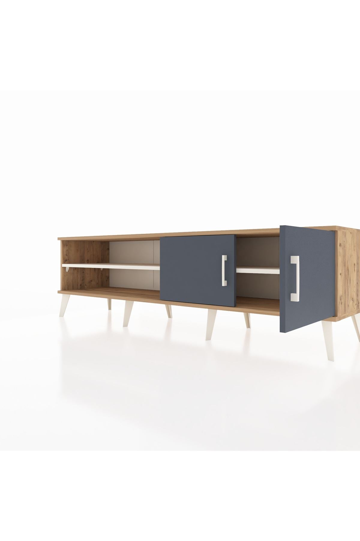 Hyperion TV Ünitesi 2 Raflı 2 Kapaklı 176x44x51 Çam-Antrasit/Aytaşı