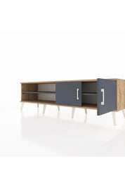 Hyperion TV Ünitesi 2 Raflı 2 Kapaklı 176x44x51 Çam-Antrasit/Antrasit