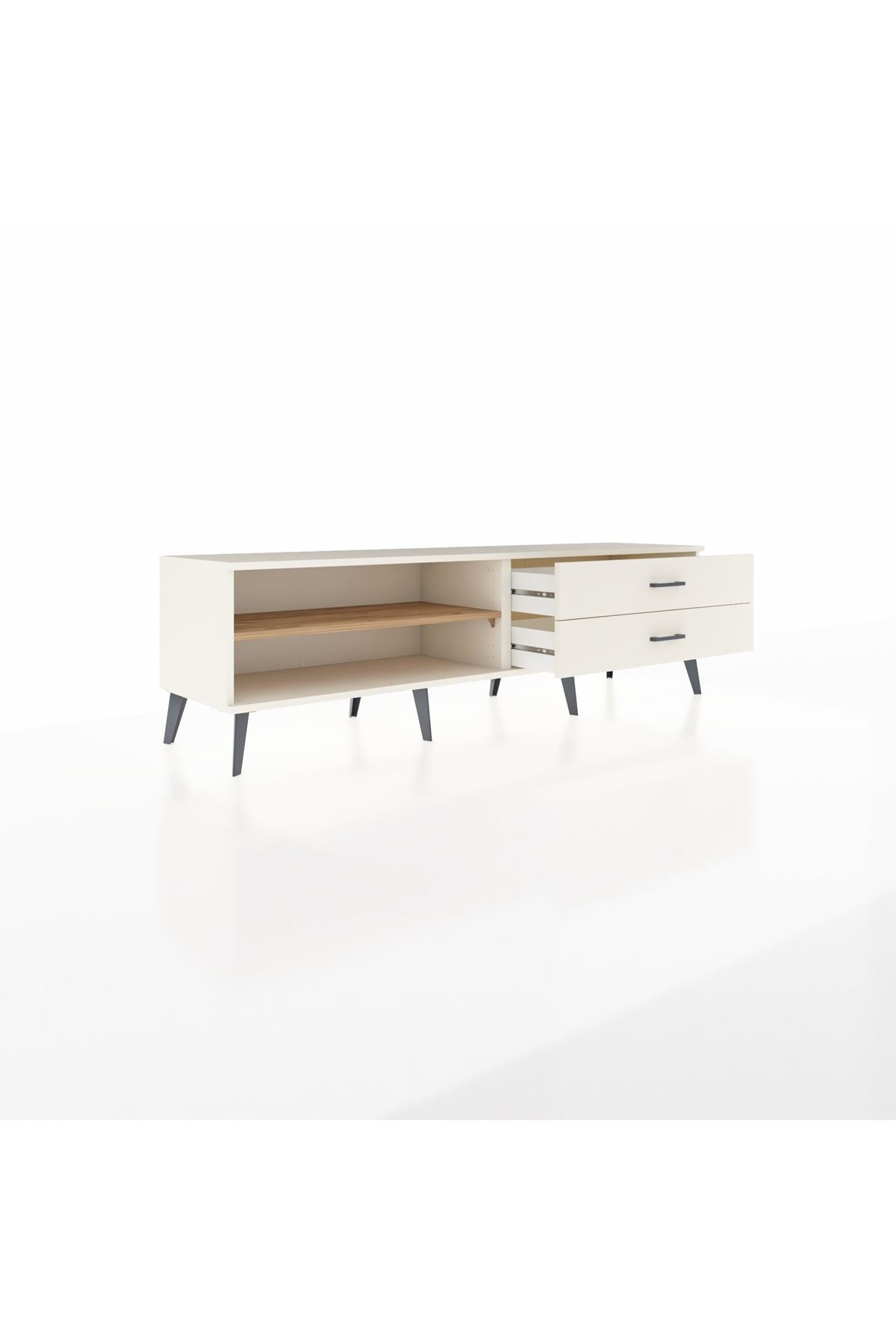 Hyperion TV Ünitesi Tek Raflı 2 Çekmeceli  176x44x51 Aytaşı-Çam/Aytaşı