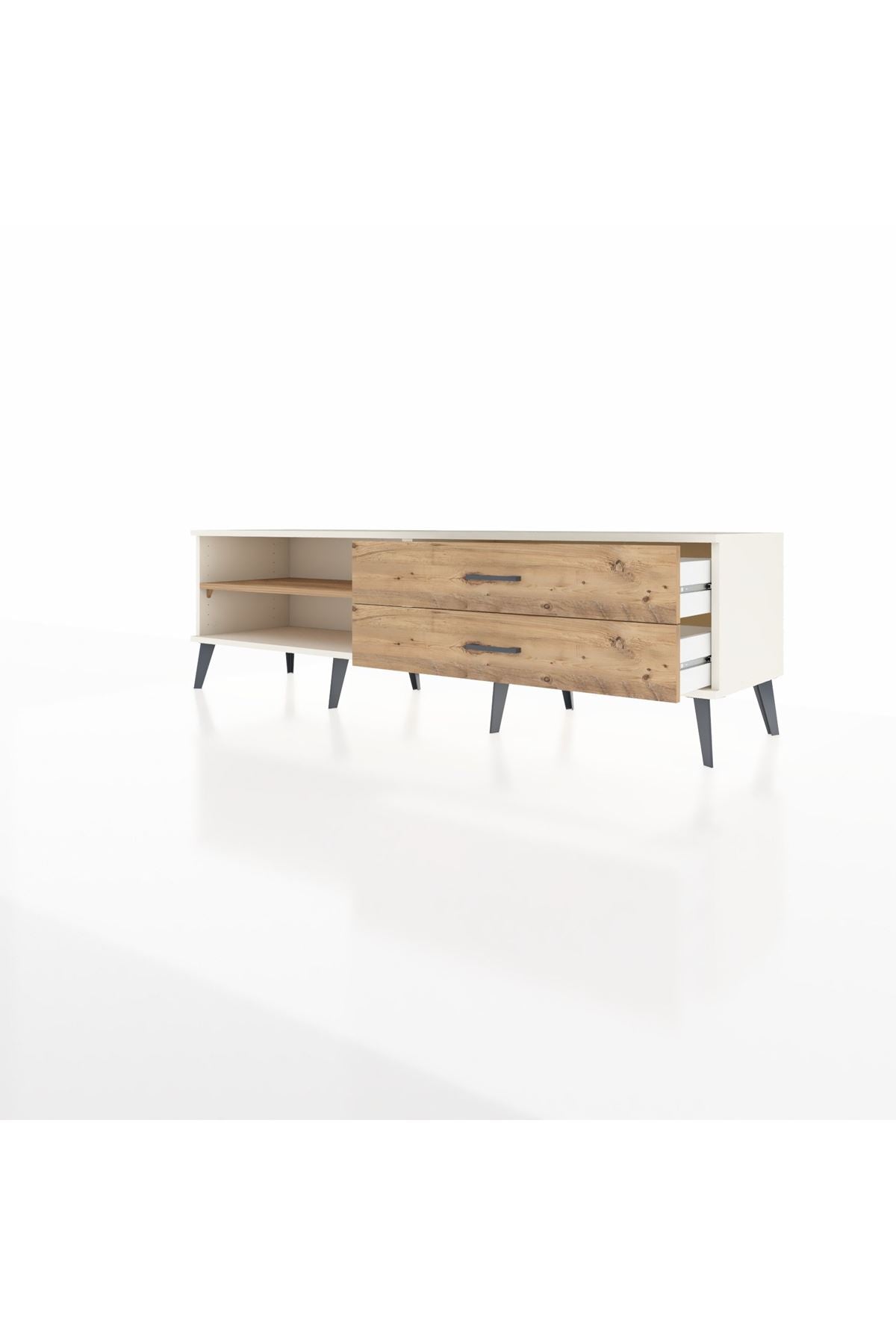 Hyperion TV Ünitesi Tek Raflı 2 Çekmeceli  176x44x51 Aytaşı-Çam/Çam