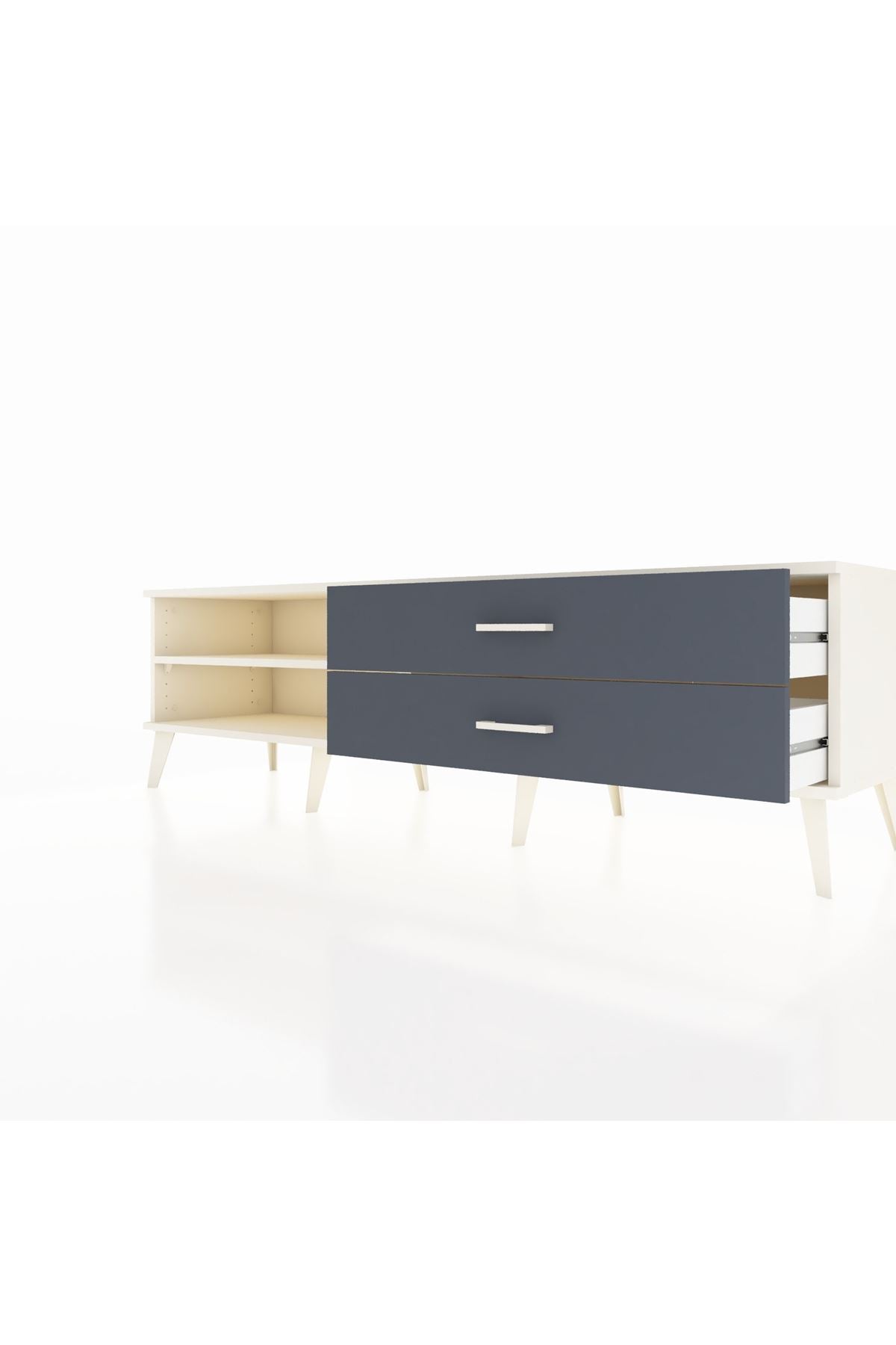 Hyperion TV Ünitesi Tek Raflı 2 Çekmeceli  176x44x51 Aytaşı-Aytaşı/Antrasit