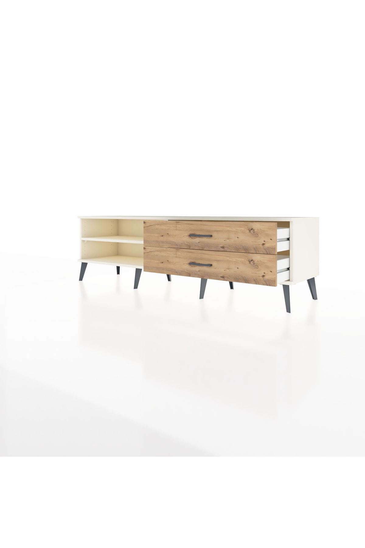 Hyperion TV Ünitesi Tek Raflı 2 Çekmeceli  176x44x51 Aytaşı-Aytaşı/Çam