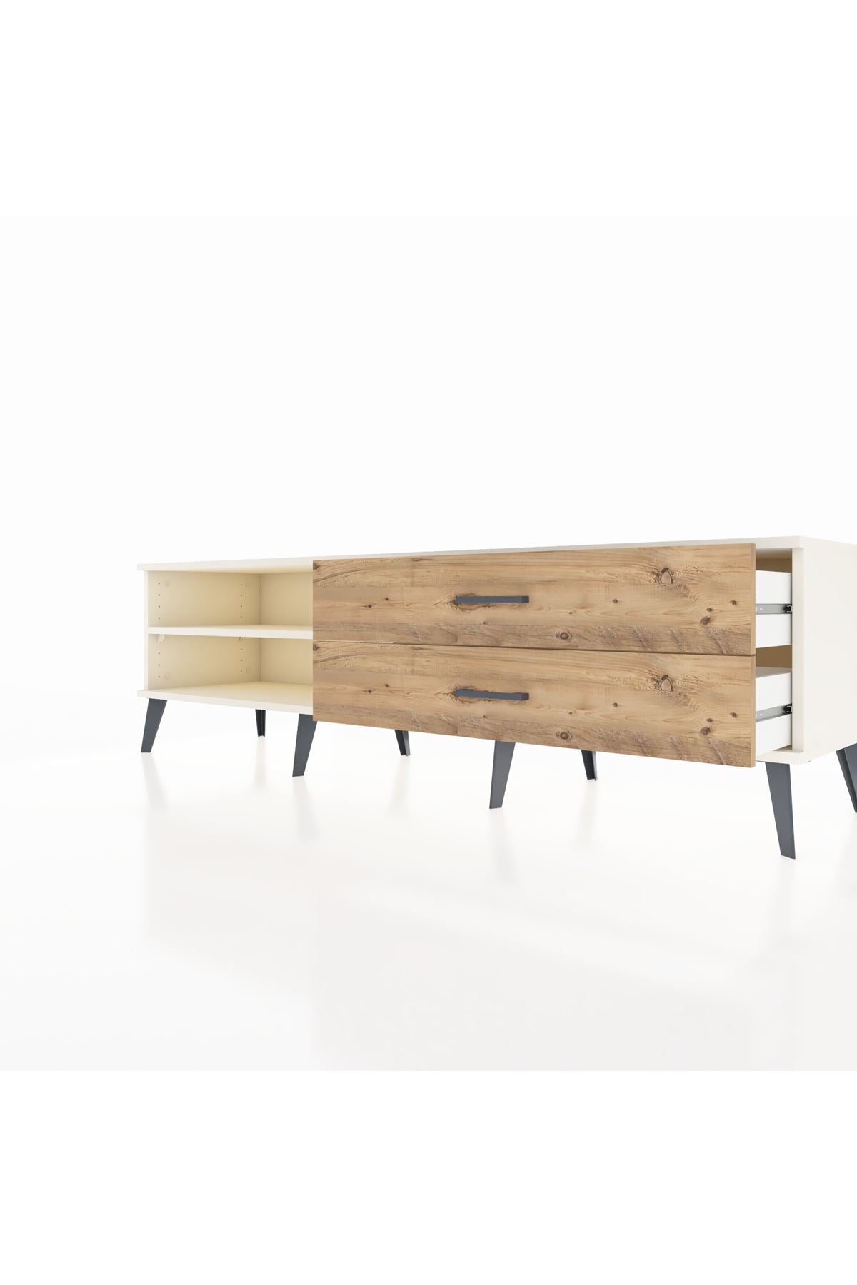 Hyperion TV Ünitesi Tek Raflı 2 Çekmeceli  176x44x51 Aytaşı-Aytaşı/Çam