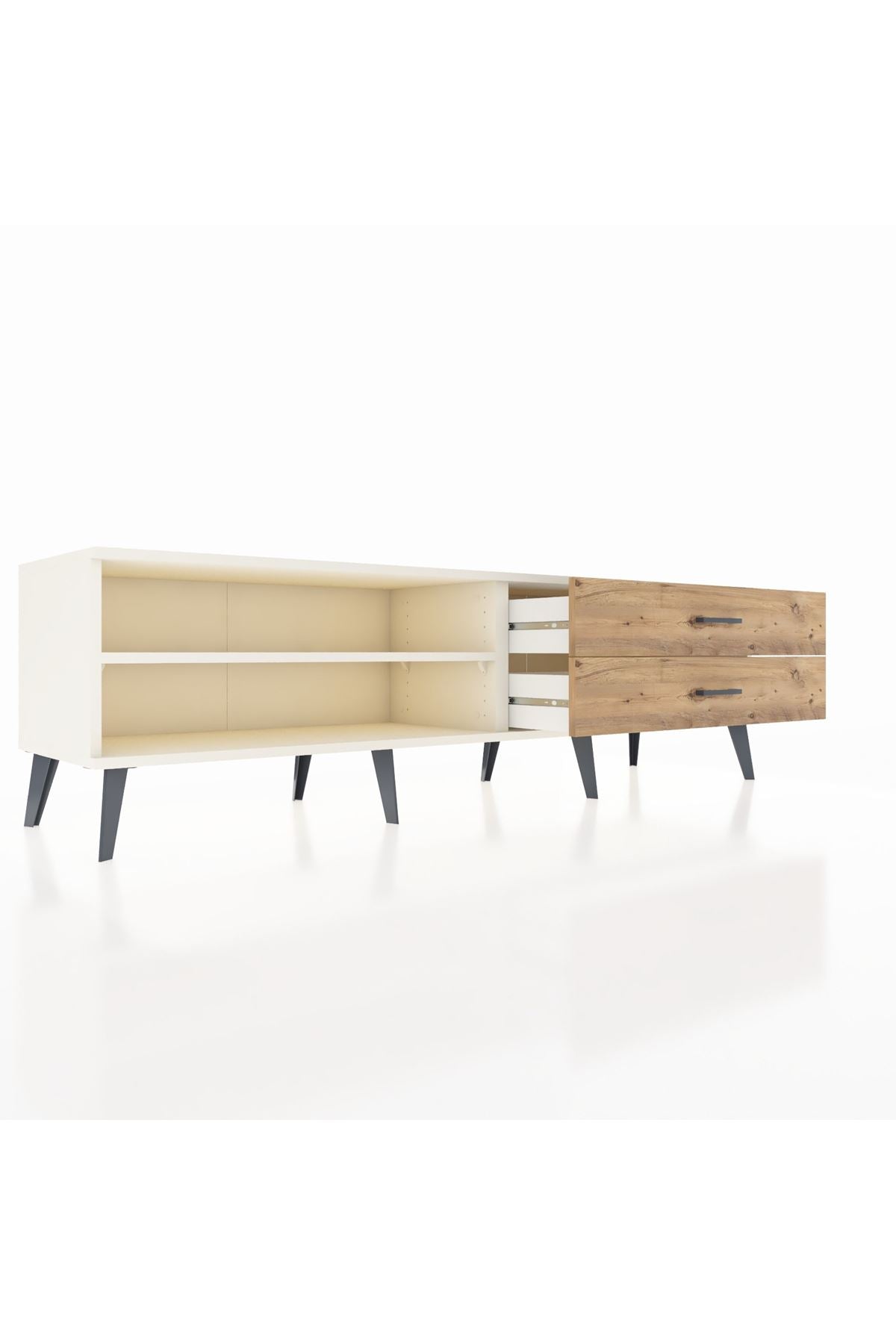 Hyperion TV Ünitesi Tek Raflı 2 Çekmeceli  176x44x51 Aytaşı-Aytaşı/Çam