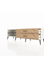 Hyperion TV Ünitesi Tek Raflı 2 Çekmeceli  176x44x51 Aytaşı-Antrasit/Çam