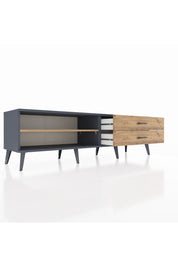 Hyperion TV Ünitesi Tek Raflı 2 Çekmeceli  176x44x51 Antrasit-Çam/Çam