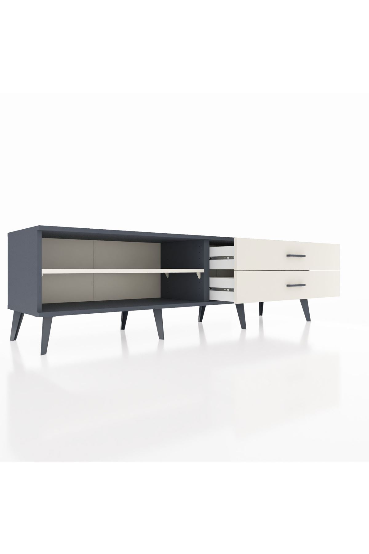 Hyperion TV Ünitesi Tek Raflı 2 Çekmeceli  176x44x51 Antrasit-Aytaşı/Aytaşı