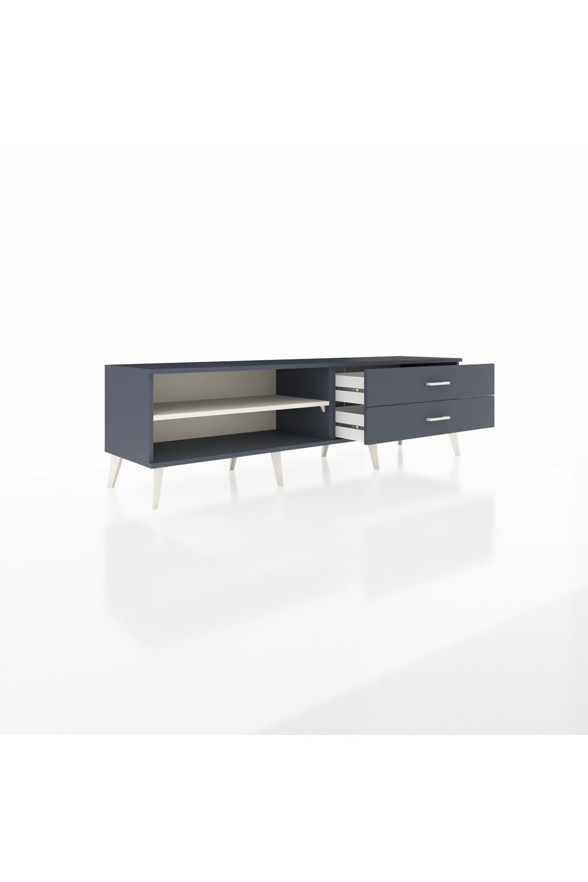 Hyperion TV Ünitesi Tek Raflı 2 Çekmeceli  176x44x51 Antrasit-Aytaşı/Antrasit