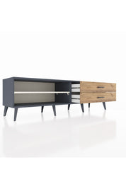 Hyperion TV Ünitesi Tek Raflı 2 Çekmeceli  176x44x51 Antrasit-Aytaşı/Çam