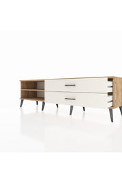 Hyperion TV Ünitesi Tek Raflı 2 Çekmeceli  176x44x51 Çam-Çam/Aytaşı