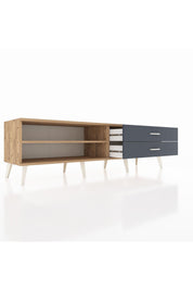 Hyperion TV Ünitesi Tek Raflı 2 Çekmeceli  176x44x51 Çam-Çam/Antrasit