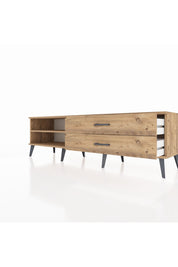 Hyperion TV Ünitesi Tek Raflı 2 Çekmeceli  176x44x51 Çam-Çam/Çam