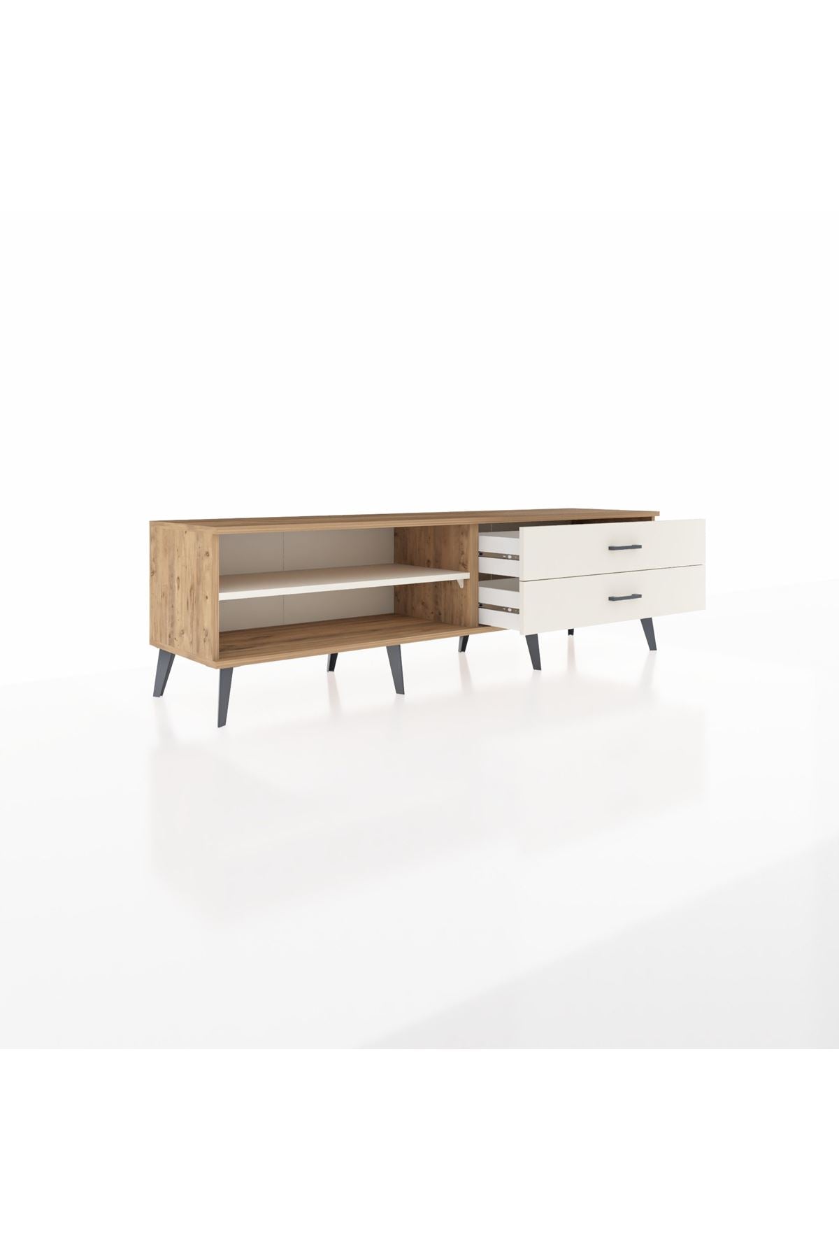 Hyperion TV Ünitesi Tek Raflı 2 Çekmeceli  176x44x51 Çam-Aytaşı/Aytaşı