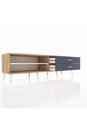 Hyperion TV Ünitesi Tek Raflı 2 Çekmeceli  176x44x51 Çam-Aytaşı/Antrasit