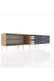 Hyperion TV Ünitesi Tek Raflı 2 Çekmeceli  176x44x51 Çam-Antrasit/Antrasit