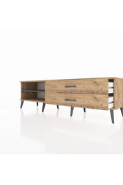 Hyperion TV Ünitesi Tek Raflı 2 Çekmeceli  176x44x51 Çam-Antrasit/Çam