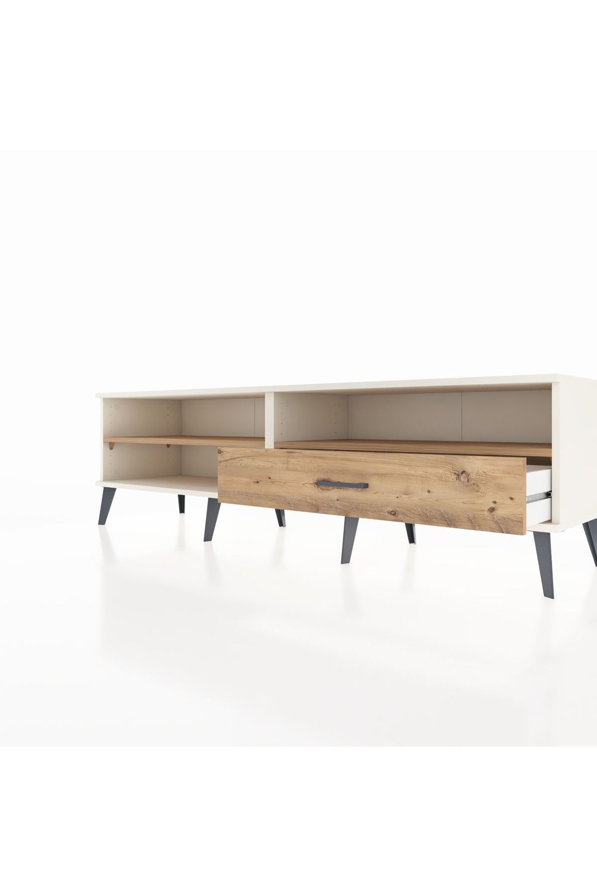 Hyperion TV Ünitesi 2 Raflı Tek Çekmeceli  176x44x51 Aytaşı-Çam/Çam