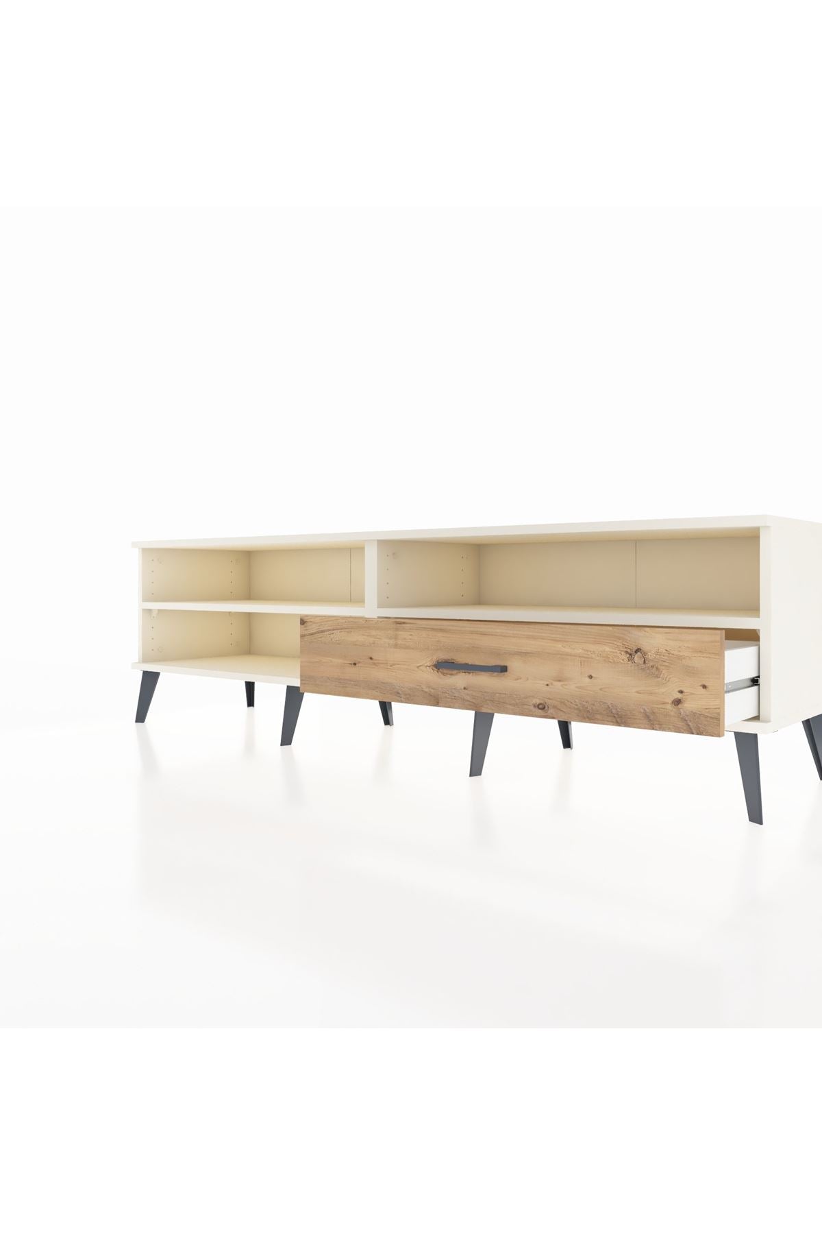 Hyperion TV Ünitesi 2 Raflı Tek Çekmeceli  176x44x51 Aytaşı-Aytaşı/Çam