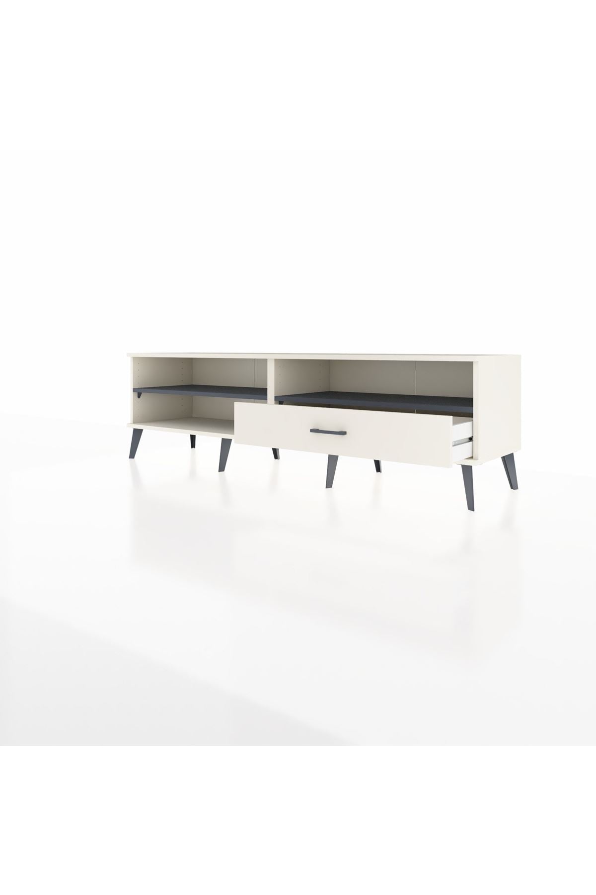 Hyperion TV Ünitesi 2 Raflı Tek Çekmeceli  176x44x51 Aytaşı-Antrasit/Aytaşı