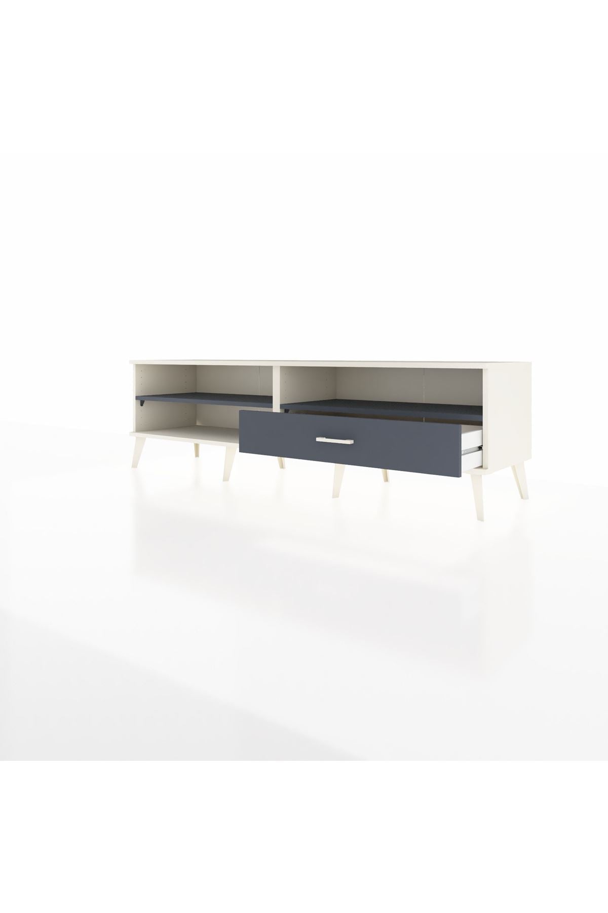 Hyperion TV Ünitesi 2 Raflı Tek Çekmeceli  176x44x51 Aytaşı-Antrasit/Antrasit