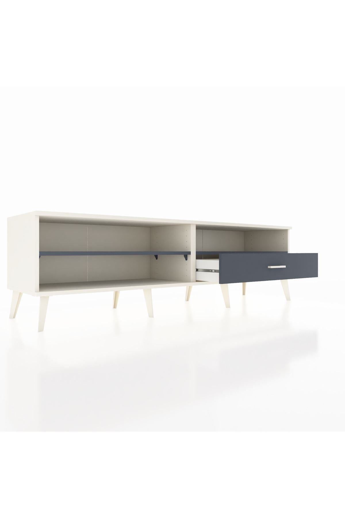 Hyperion TV Ünitesi 2 Raflı Tek Çekmeceli  176x44x51 Aytaşı-Antrasit/Antrasit