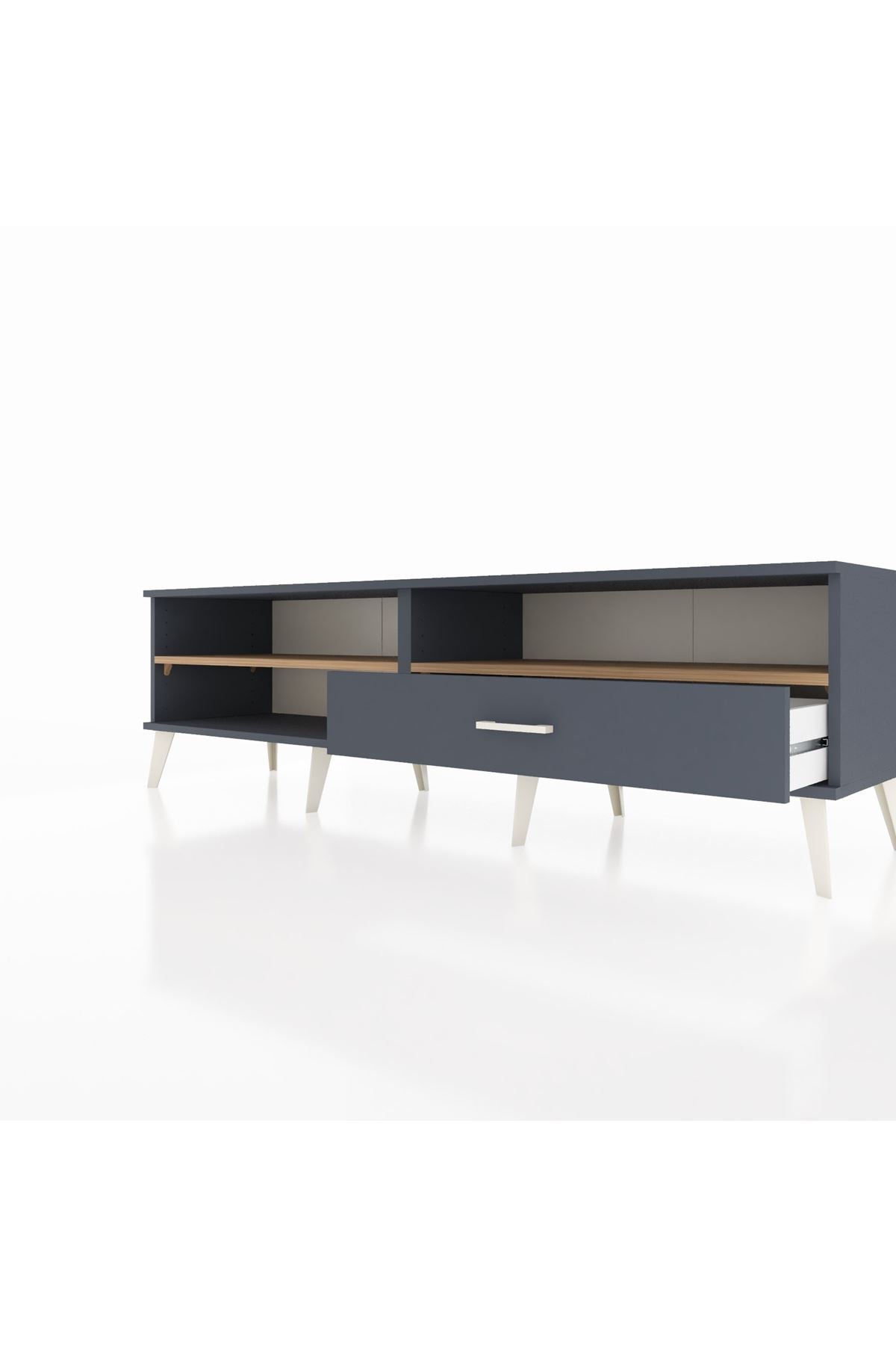 Hyperion TV Ünitesi 2 Raflı Tek Çekmeceli  176x44x51 Antrasit-Çam/Antrasit