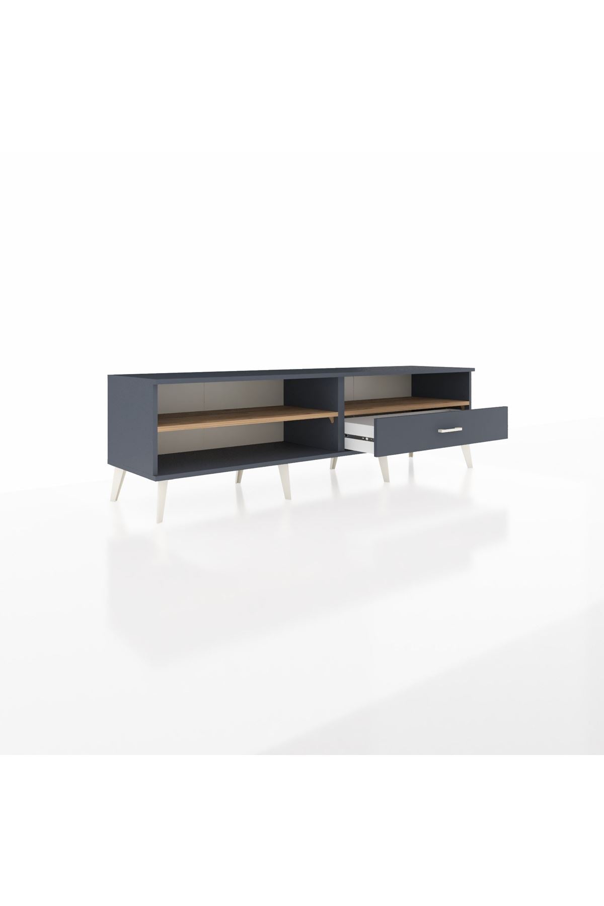 Hyperion TV Ünitesi 2 Raflı Tek Çekmeceli  176x44x51 Antrasit-Çam/Antrasit