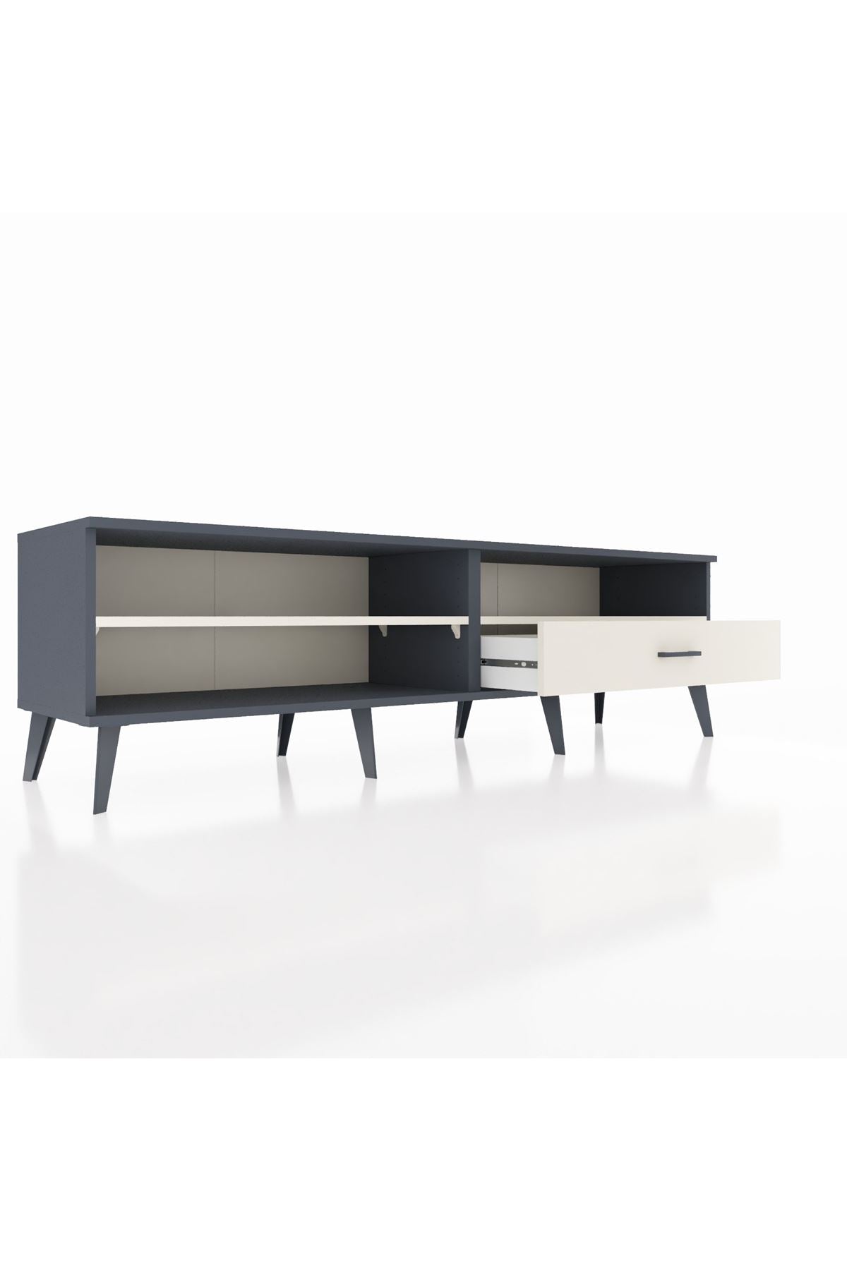 Hyperion TV Ünitesi 2 Raflı Tek Çekmeceli  176x44x51 Antrasit-Aytaşı/Aytaşı