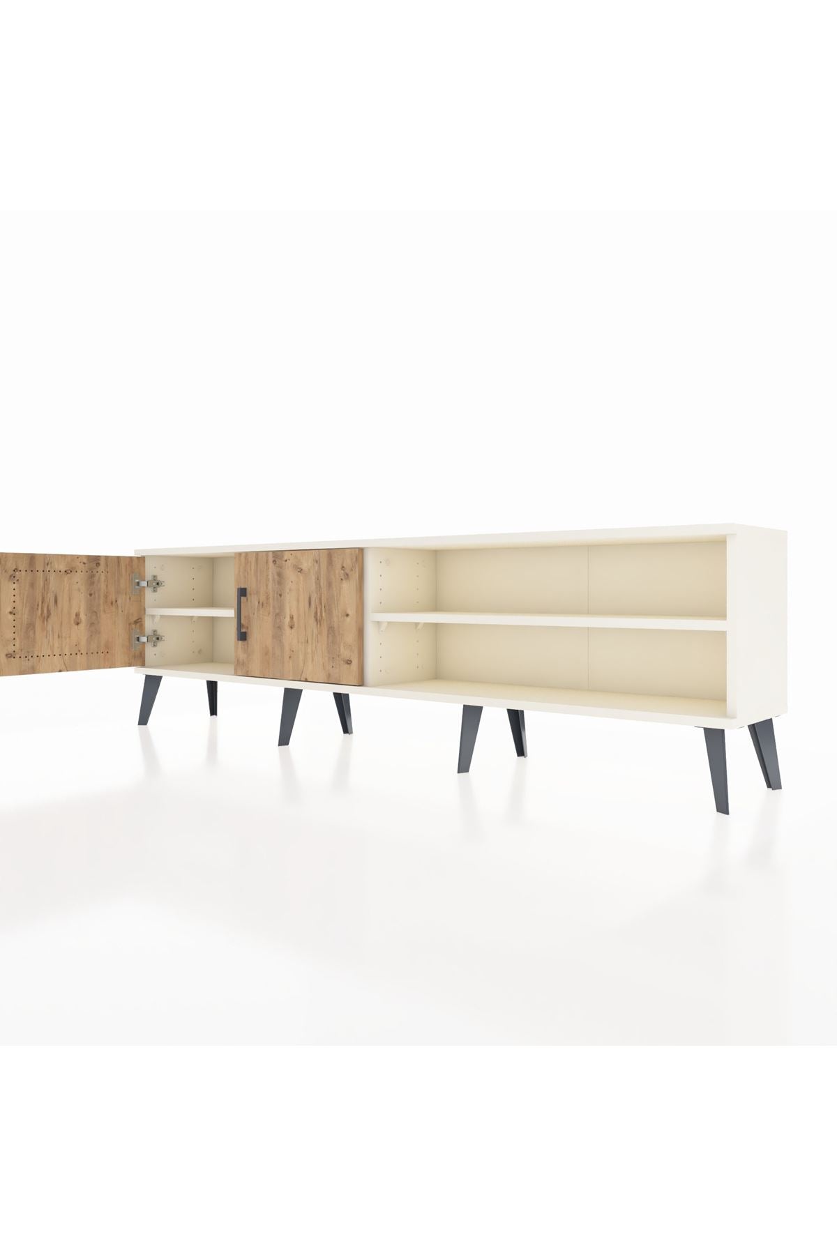 Arges TV Ünitesi 2 Raflı 2 Kapaklı 176x30x51 Aytaşı-Çam/Aytaşı