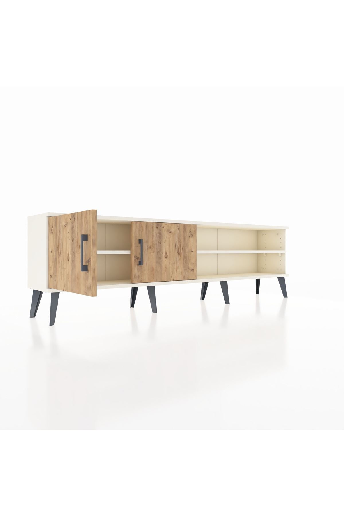 Arges TV Ünitesi 2 Raflı 2 Kapaklı 176x30x51 Aytaşı-Çam/Aytaşı