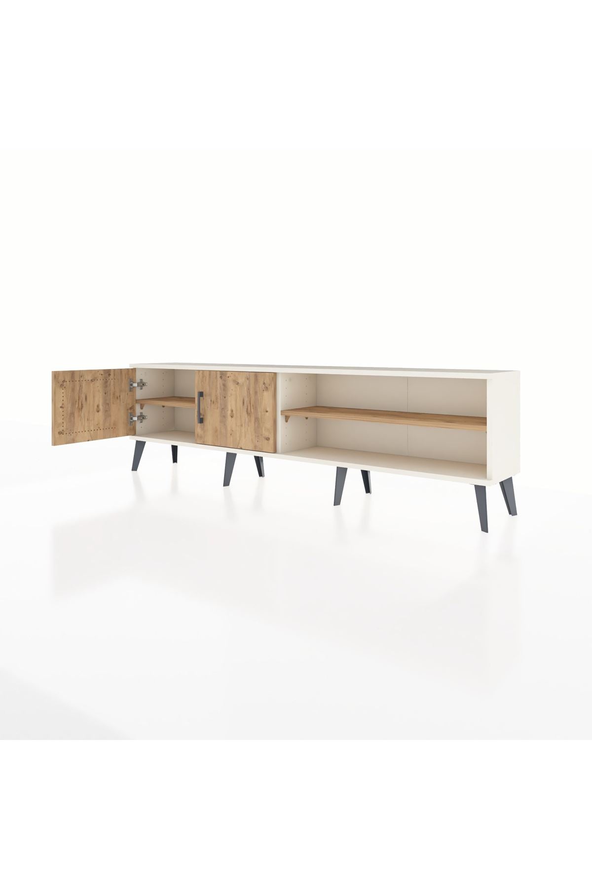 Arges TV Ünitesi 2 Raflı 2 Kapaklı 176x30x51 Aytaşı-Çam/Çam