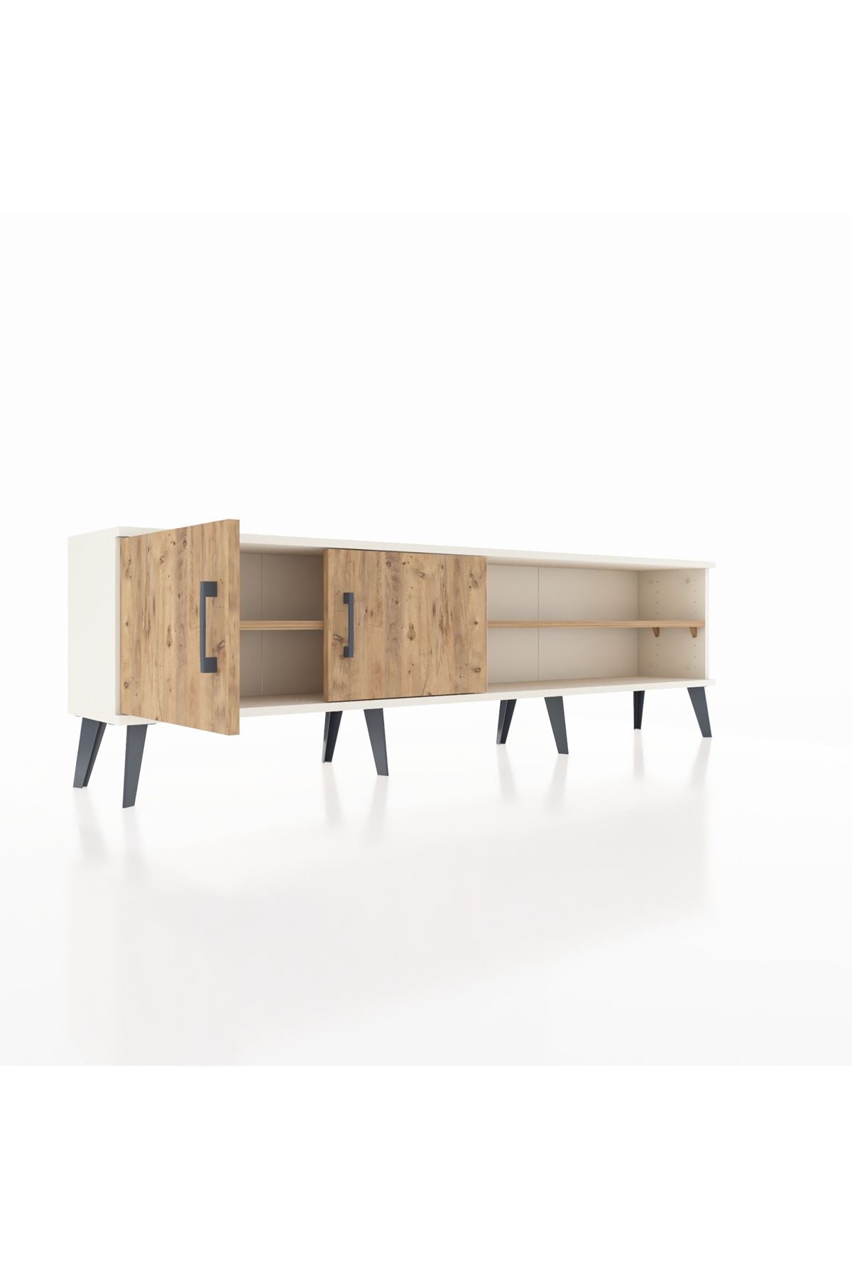 Arges TV Ünitesi 2 Raflı 2 Kapaklı 176x30x51 Aytaşı-Çam/Çam