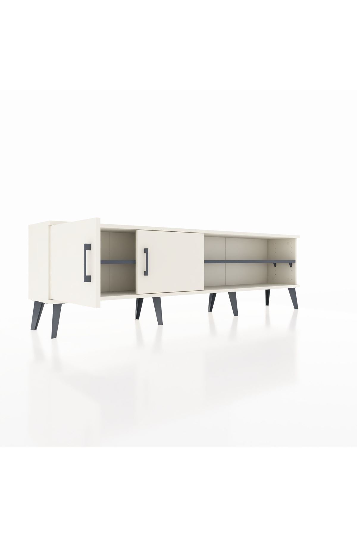 Arges TV Ünitesi 2 Raflı 2 Kapaklı 176x30x51 Aytaşı-Aytaşı/Antrasit