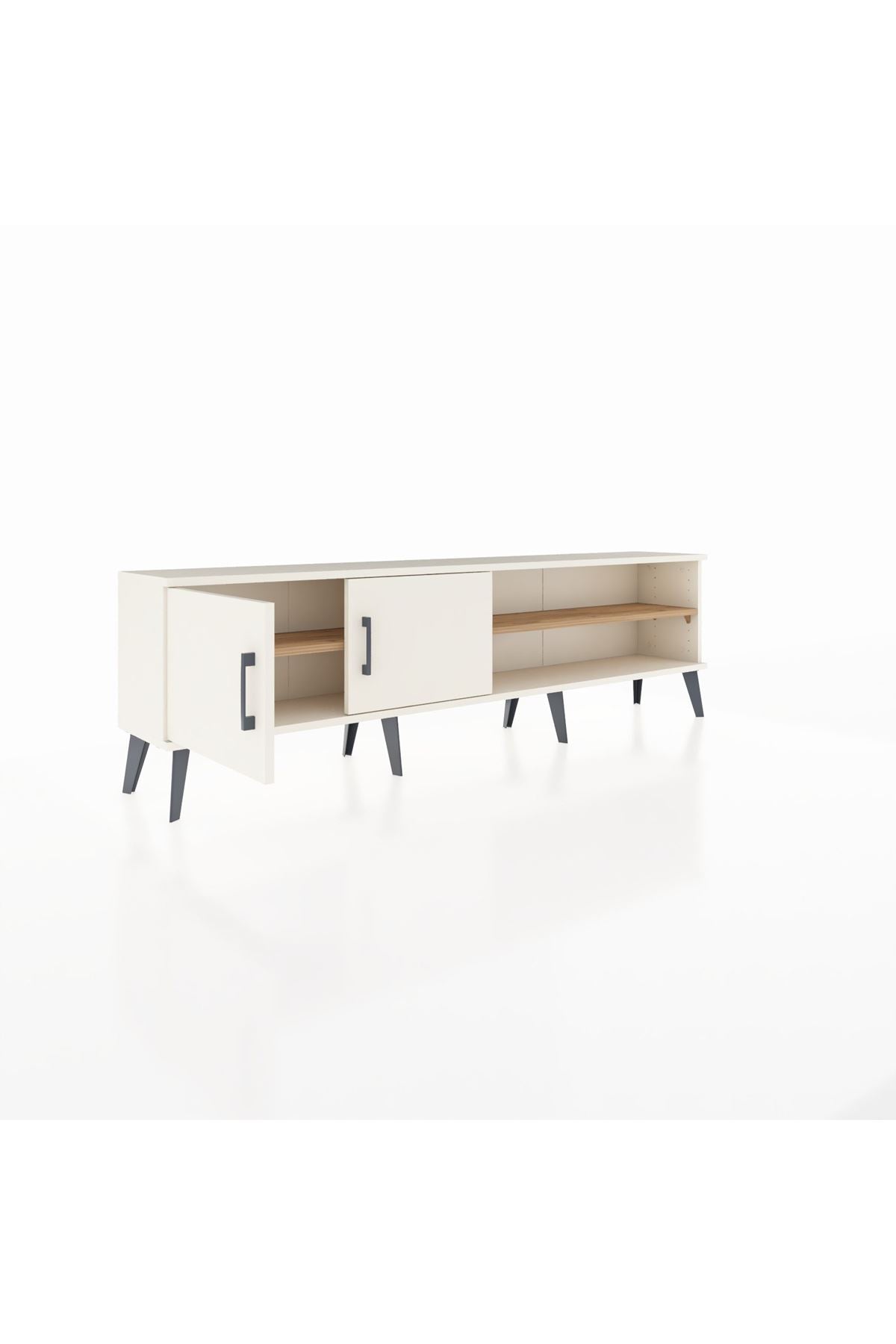 Arges TV Ünitesi 2 Raflı 2 Kapaklı 176x30x51 Aytaşı-Aytaşı/Çam