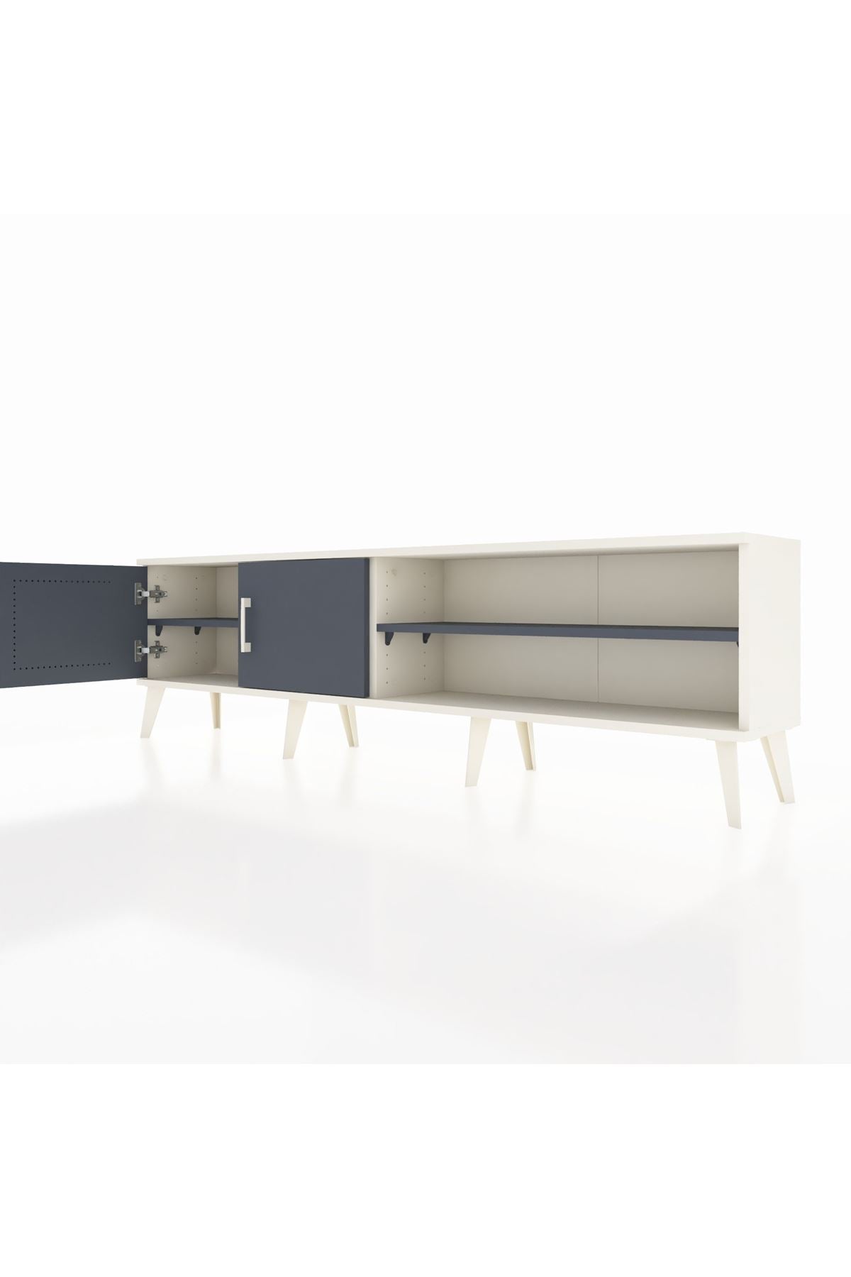 Arges TV Ünitesi 2 Raflı 2 Kapaklı 176x30x51 Aytaşı-Antrasit/Antrasit