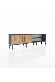Arges TV Ünitesi 2 Raflı 2 Kapaklı 176x30x51 Antrasit-Çam/Antrasit